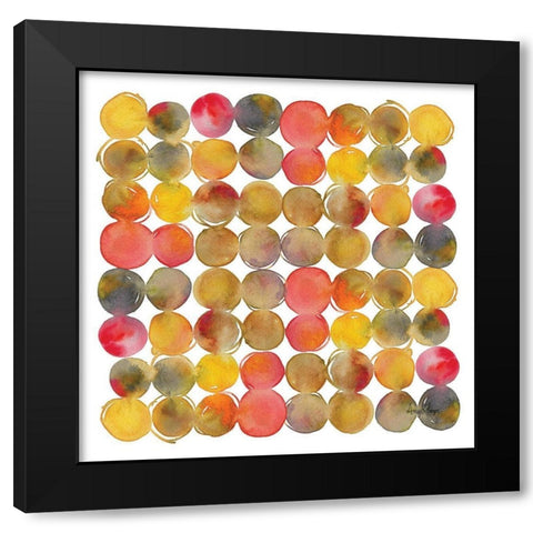 Small Dots Black Modern Wood Framed Art Print by Frazer, Amy