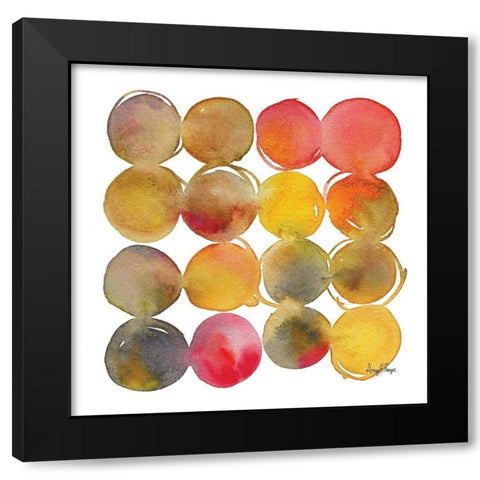 Big Dots Black Modern Wood Framed Art Print with Double Matting by Frazer, Amy