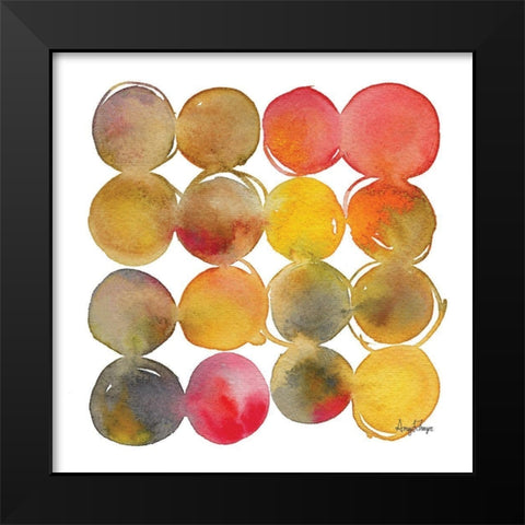 Big Dots Black Modern Wood Framed Art Print by Frazer, Amy