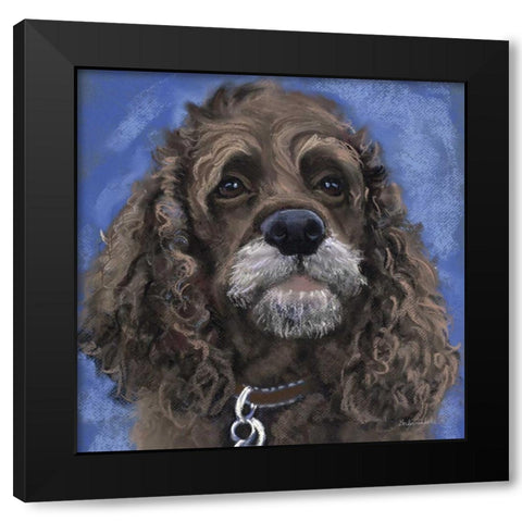 Black Cocker Spaniel Black Modern Wood Framed Art Print by Golubski, Becky