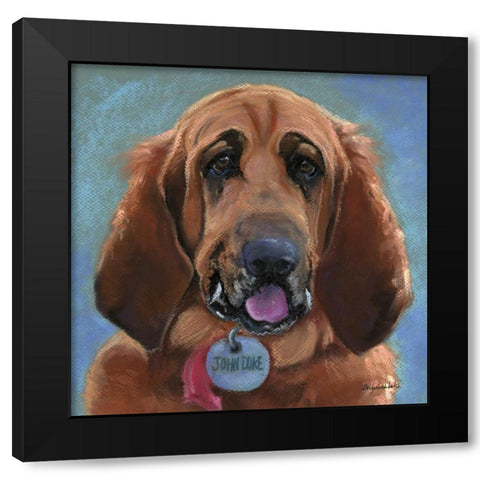 Hound Dog Black Modern Wood Framed Art Print with Double Matting by Golubski, Becky