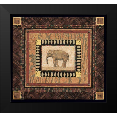 Elephant Black Modern Wood Framed Art Print by Gladding, Pamela