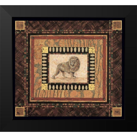 Lion Black Modern Wood Framed Art Print by Gladding, Pamela