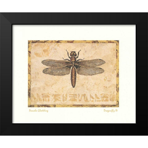 Dragonfly IV Black Modern Wood Framed Art Print by Gladding, Pamela