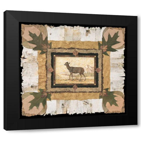 Spotted Doe Black Modern Wood Framed Art Print with Double Matting by Gladding, Pamela