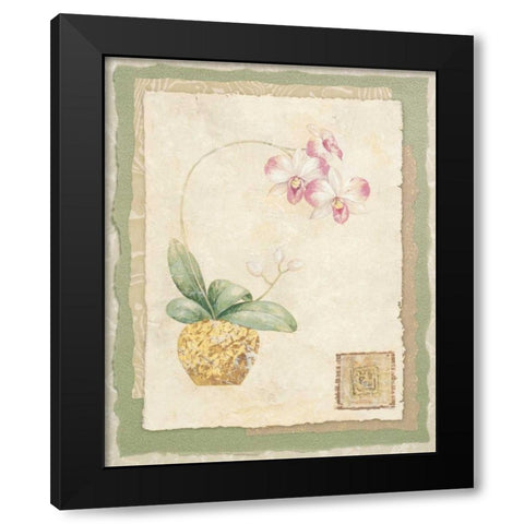 Orchid I Black Modern Wood Framed Art Print with Double Matting by Gladding, Pamela