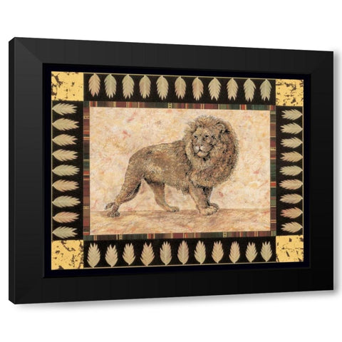 Lion Black Modern Wood Framed Art Print by Gladding, Pamela