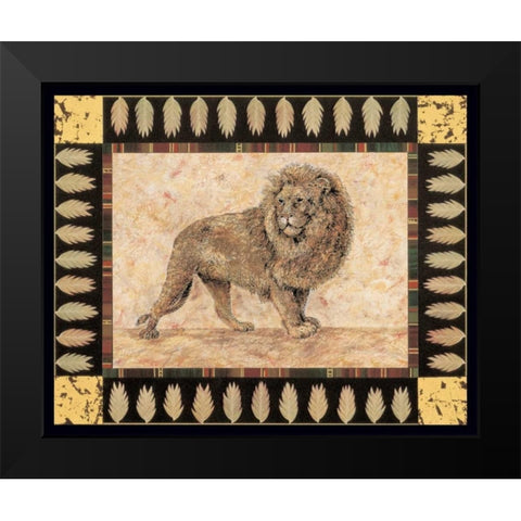 Lion Black Modern Wood Framed Art Print by Gladding, Pamela