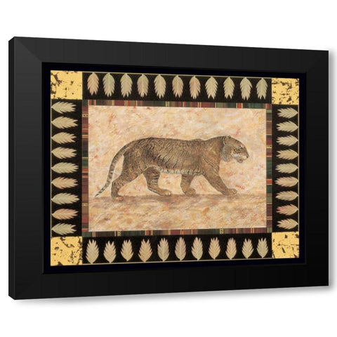 Tiger Black Modern Wood Framed Art Print by Gladding, Pamela