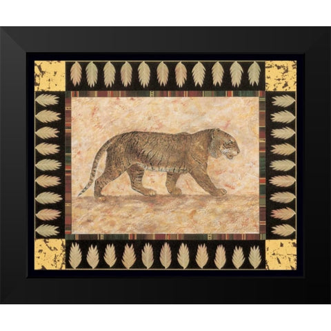Tiger Black Modern Wood Framed Art Print by Gladding, Pamela