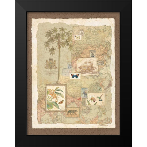 Exotic Shores I Black Modern Wood Framed Art Print by Gladding, Pamela