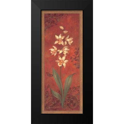 Cymbidium Black Modern Wood Framed Art Print by Gladding, Pamela