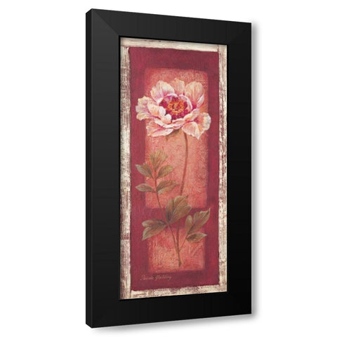Red Door Peony Black Modern Wood Framed Art Print with Double Matting by Gladding, Pamela