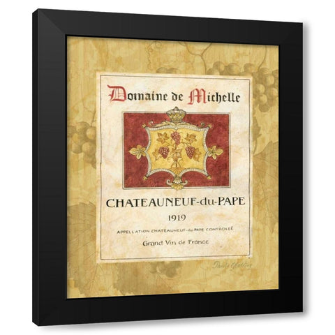 Chateauneuf du Pape Black Modern Wood Framed Art Print with Double Matting by Gladding, Pamela