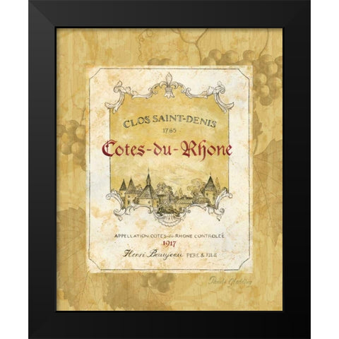 Cotes du Rhone Black Modern Wood Framed Art Print by Gladding, Pamela