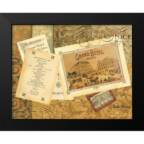 Grand Hotel Nice Black Modern Wood Framed Art Print by Gladding, Pamela