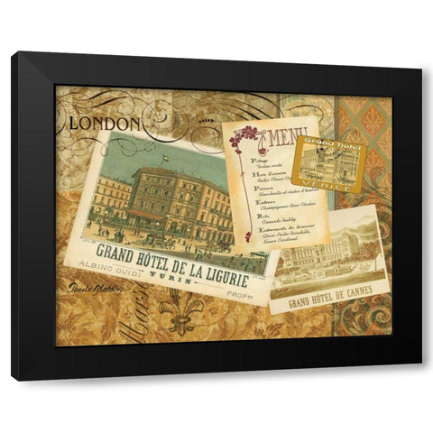 Grand Hotel London Black Modern Wood Framed Art Print by Gladding, Pamela
