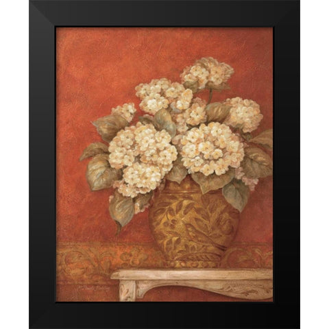 Villa Flora Hydrangeas Black Modern Wood Framed Art Print by Gladding, Pamela