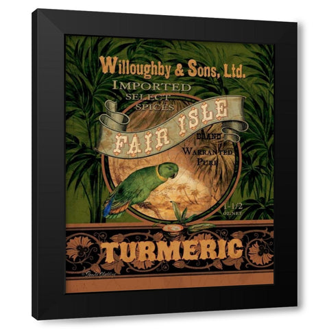 Turmeric Black Modern Wood Framed Art Print with Double Matting by Gladding, Pamela