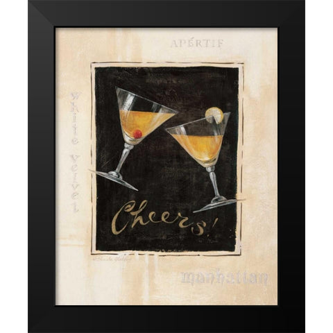 Cheers! I Black Modern Wood Framed Art Print by Gladding, Pamela