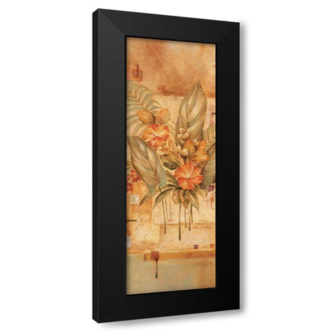 Mandalay Hibiscus Black Modern Wood Framed Art Print with Double Matting by Gladding, Pamela