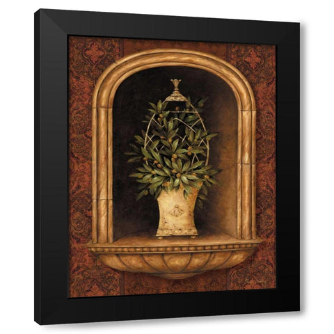 Olive Topiary Niches I Black Modern Wood Framed Art Print with Double Matting by Gladding, Pamela