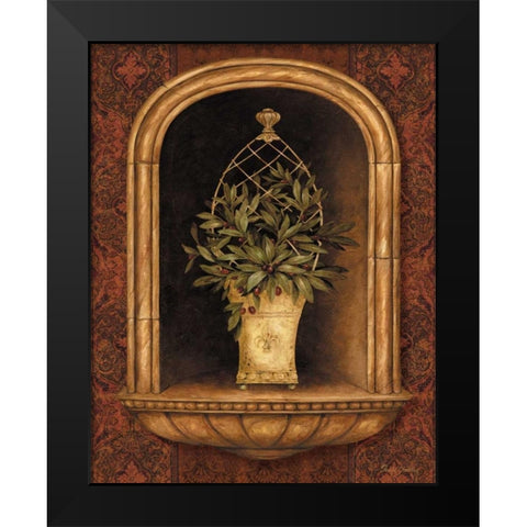 Olive Topiary Niches II Black Modern Wood Framed Art Print by Gladding, Pamela