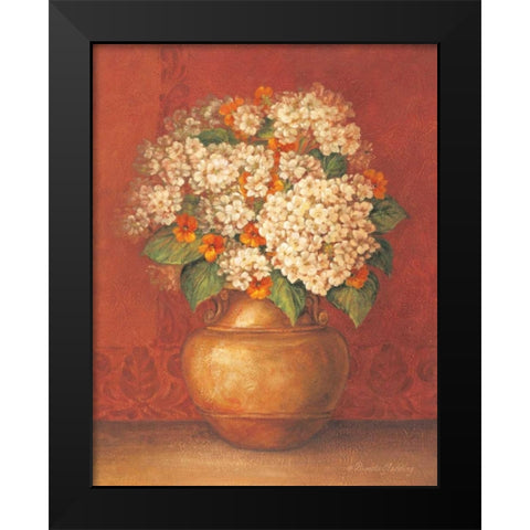Tuscan Hydrangeas Black Modern Wood Framed Art Print by Gladding, Pamela