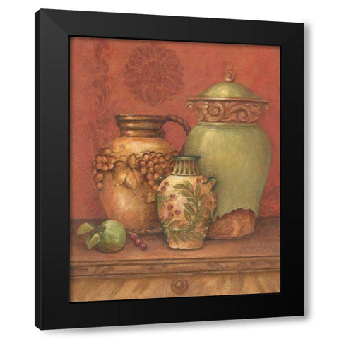 Tuscan Urns II Black Modern Wood Framed Art Print with Double Matting by Gladding, Pamela