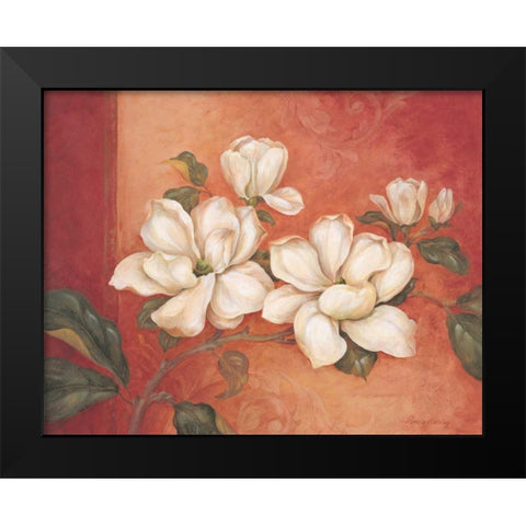 Magnolias Black Modern Wood Framed Art Print by Gladding, Pamela