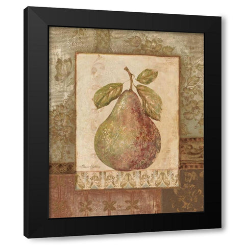 Rustic Pears I Black Modern Wood Framed Art Print with Double Matting by Gladding, Pamela