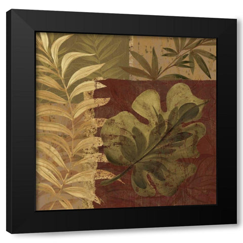 Tropical Foliage I Black Modern Wood Framed Art Print with Double Matting by Gladding, Pamela