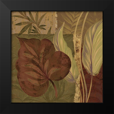 Tropical Foliage II Black Modern Wood Framed Art Print by Gladding, Pamela