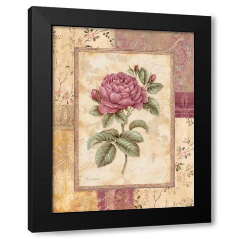 Provence Rose I Black Modern Wood Framed Art Print by Gladding, Pamela