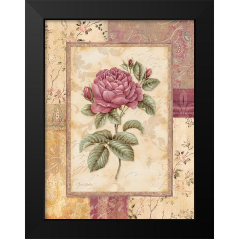 Provence Rose I Black Modern Wood Framed Art Print by Gladding, Pamela