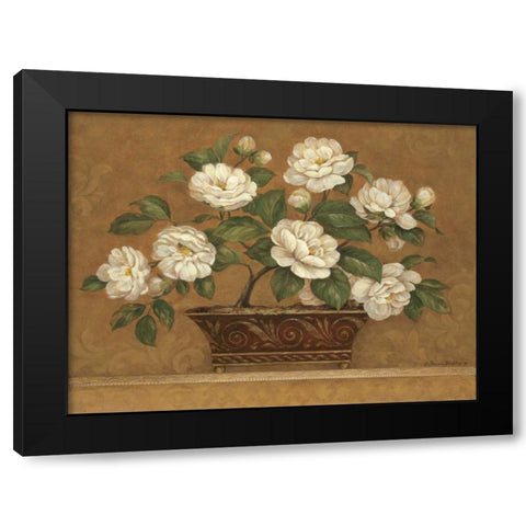 Camellia Tapestry Black Modern Wood Framed Art Print by Gladding, Pamela