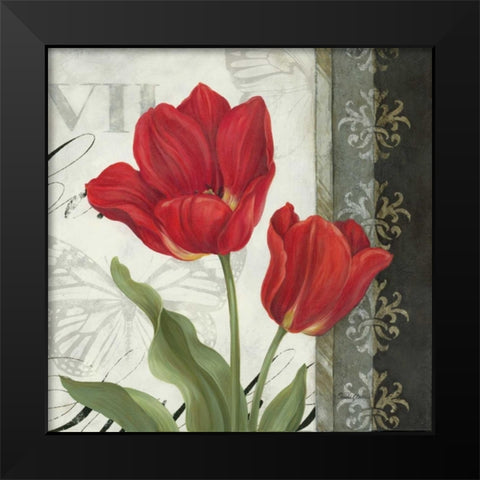 Etude en Rouge II Black Modern Wood Framed Art Print by Gladding, Pamela