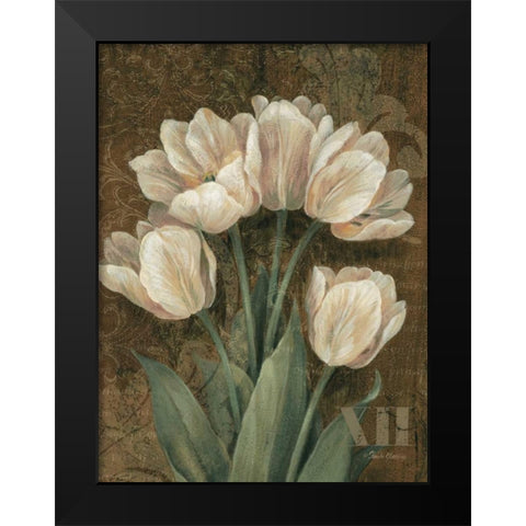 Petit Jardin Tulips Black Modern Wood Framed Art Print by Gladding, Pamela