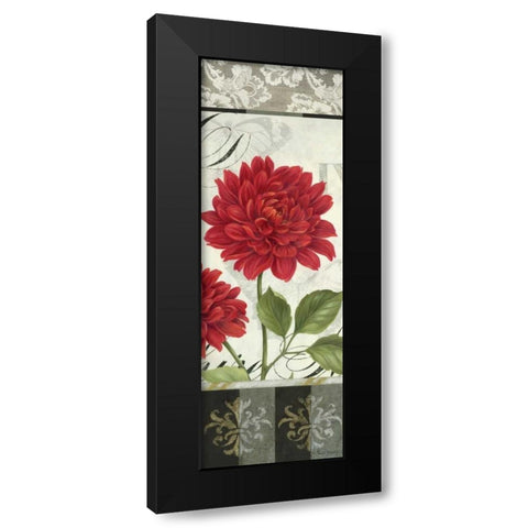 Etude en Rouge Panel I Black Modern Wood Framed Art Print with Double Matting by Gladding, Pamela