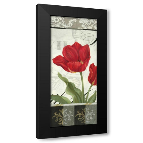 Etude en Rouge Panel II Black Modern Wood Framed Art Print by Gladding, Pamela