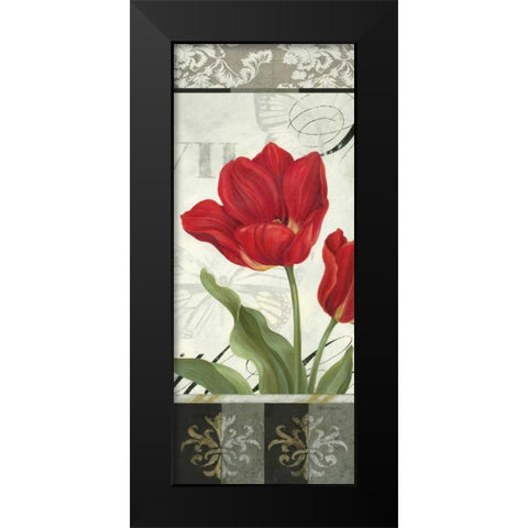 Etude en Rouge Panel II Black Modern Wood Framed Art Print by Gladding, Pamela