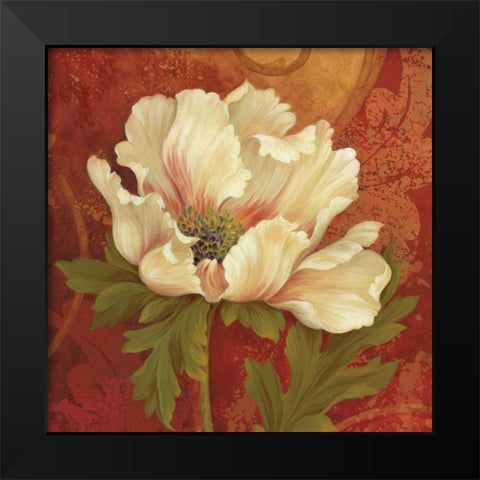 Il Ballo Rosso Square I Black Modern Wood Framed Art Print by Gladding, Pamela