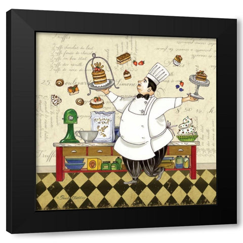 Chef Pastry Black Modern Wood Framed Art Print by Gladding, Pamela