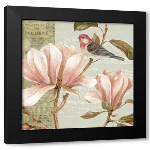 Magnolia Collage I Black Modern Wood Framed Art Print by Gladding, Pamela