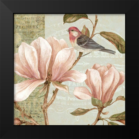 Magnolia Collage I Black Modern Wood Framed Art Print by Gladding, Pamela