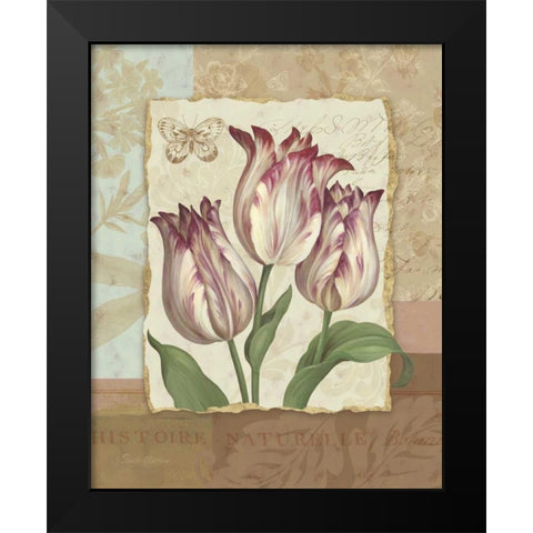 Flower Trio I Black Modern Wood Framed Art Print by Gladding, Pamela