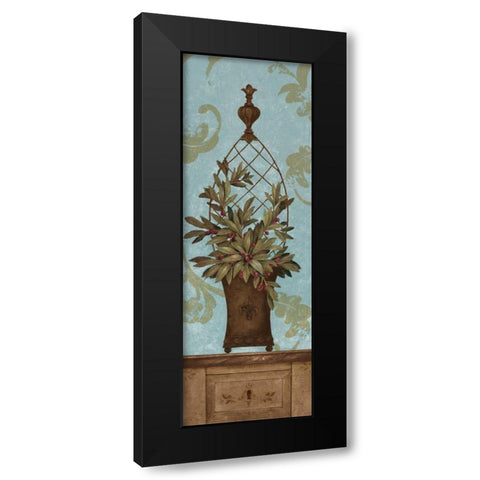 Blue Olive Topiary I Black Modern Wood Framed Art Print by Gladding, Pamela