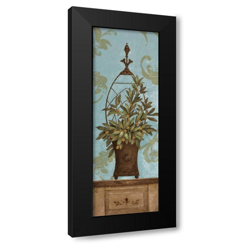 Blue Olive Topiary II Black Modern Wood Framed Art Print by Gladding, Pamela