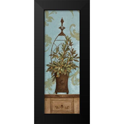 Blue Olive Topiary II Black Modern Wood Framed Art Print by Gladding, Pamela