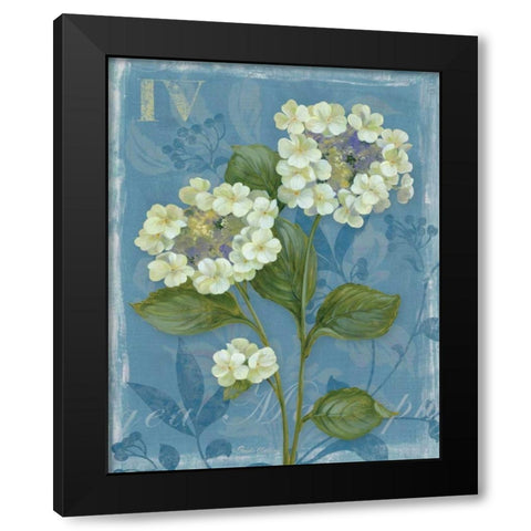 Lace Hydrangea Black Modern Wood Framed Art Print by Gladding, Pamela